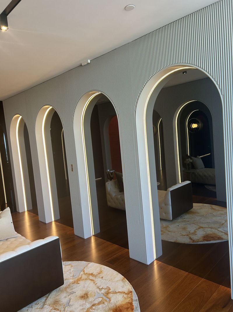 Arched feature wall after a custom paint finish (After)